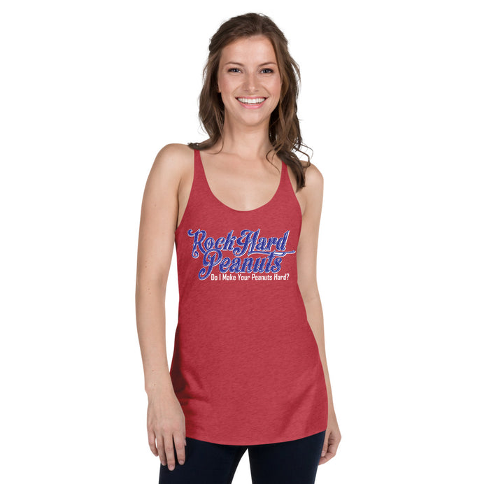 Do I make your peanuts hard: Women's Racerback Tank